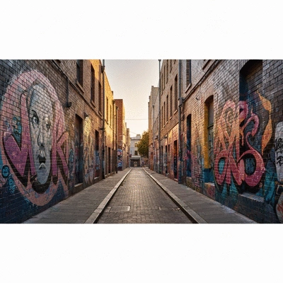 A group of young adults exploring a vibrant hidden alleyway with street art in Adelaide
